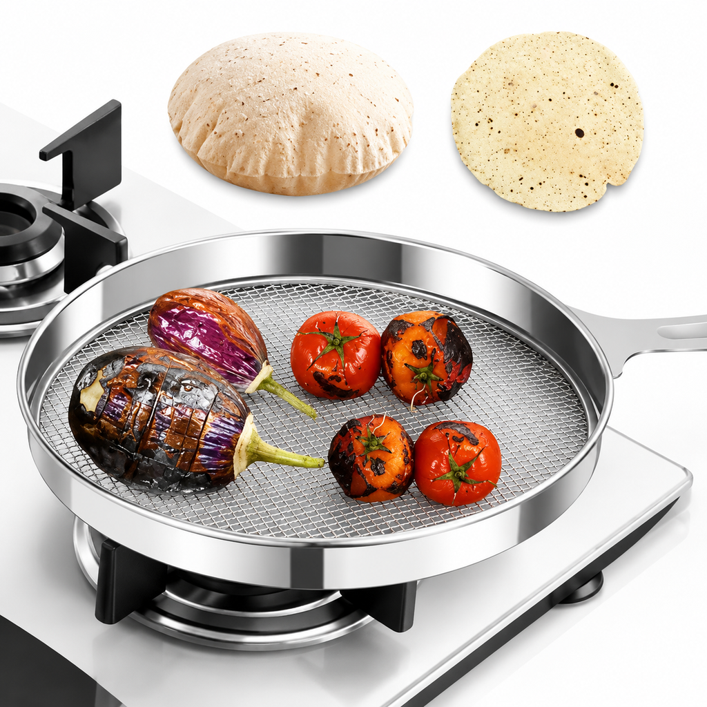Stainless Steel Gas Stove Grill Roaster | Roti, Papad & Vegetable Roasting Tool