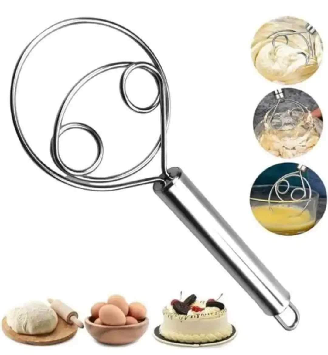 Manual Atta Kneader Dough Maker | Stainless Steel Hand Mixer for Roti, Dough, Eggs & Baking